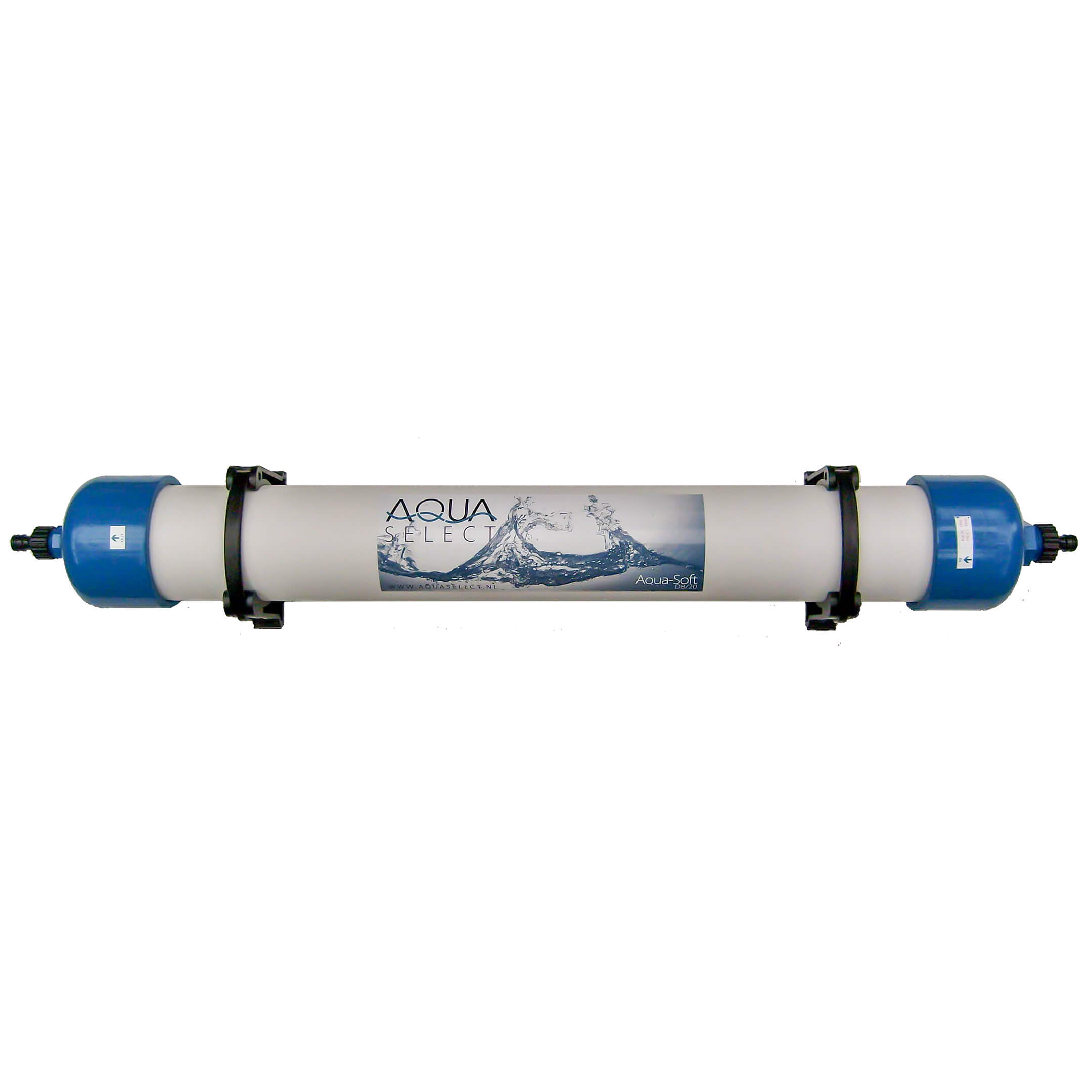 Illustratie: foto (bovenaanzicht) van de Aqua Soft D8/20 waterontharder van Aqua Select.