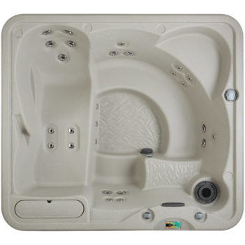 Foto van bovenaf van een bad van merk Fantasy. Het type van de spa is Entice. Het bubbelbad is uitgevoerd in de kleur sand.