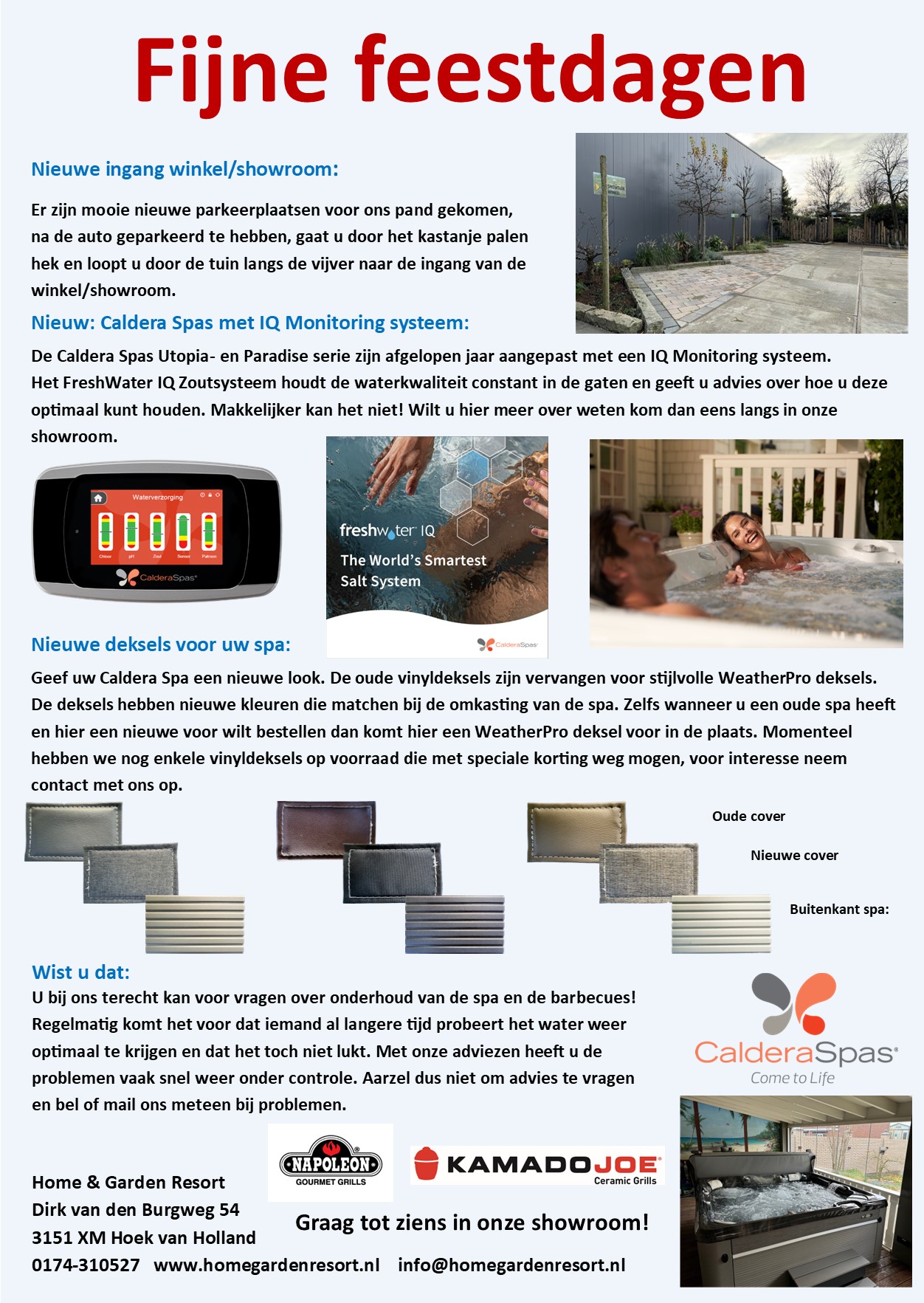 Nieuwsbrief achterkant van Home & Garden Resort december 2025